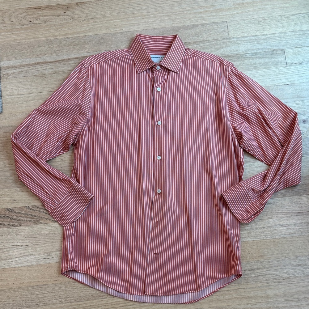 Banana Republic Orange Striped Men's Shirt